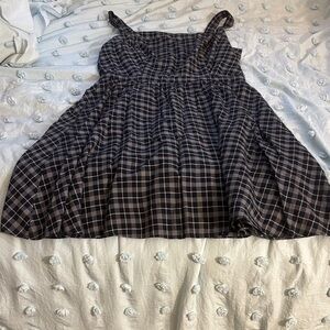 Free People Black and White Plaid Dress